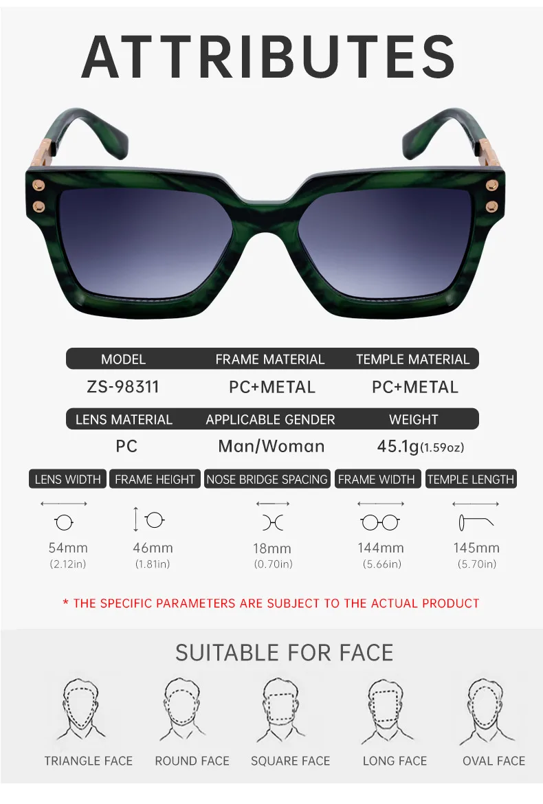 Square Elegant Simple Style Solid Color Pc Full Frame Women's Sunglasses display picture 13