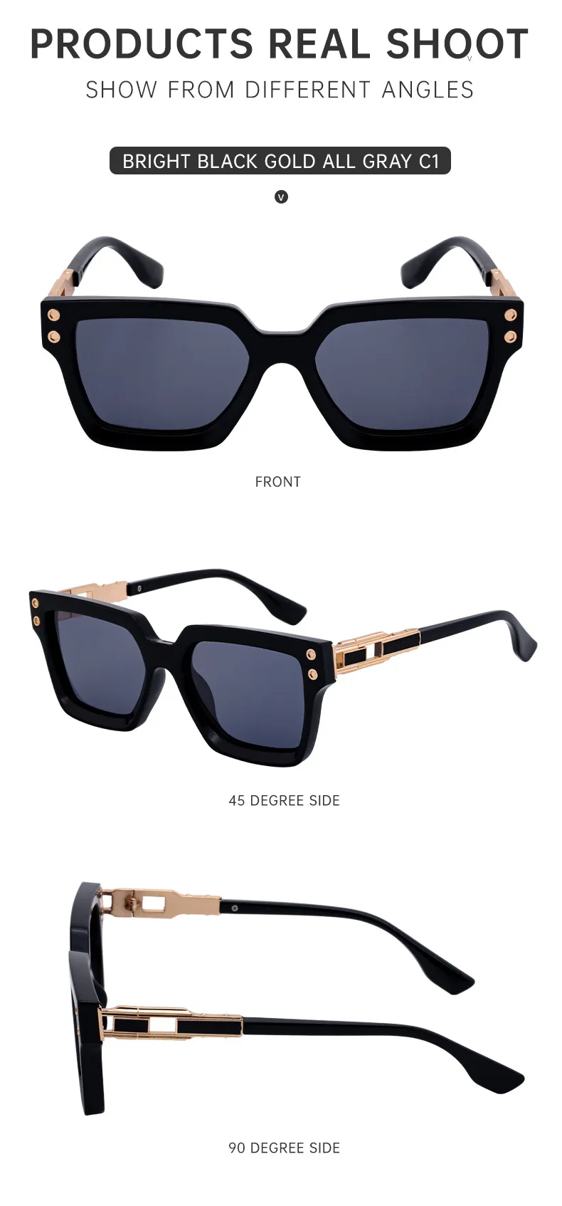 Square Elegant Simple Style Solid Color Pc Full Frame Women's Sunglasses display picture 14