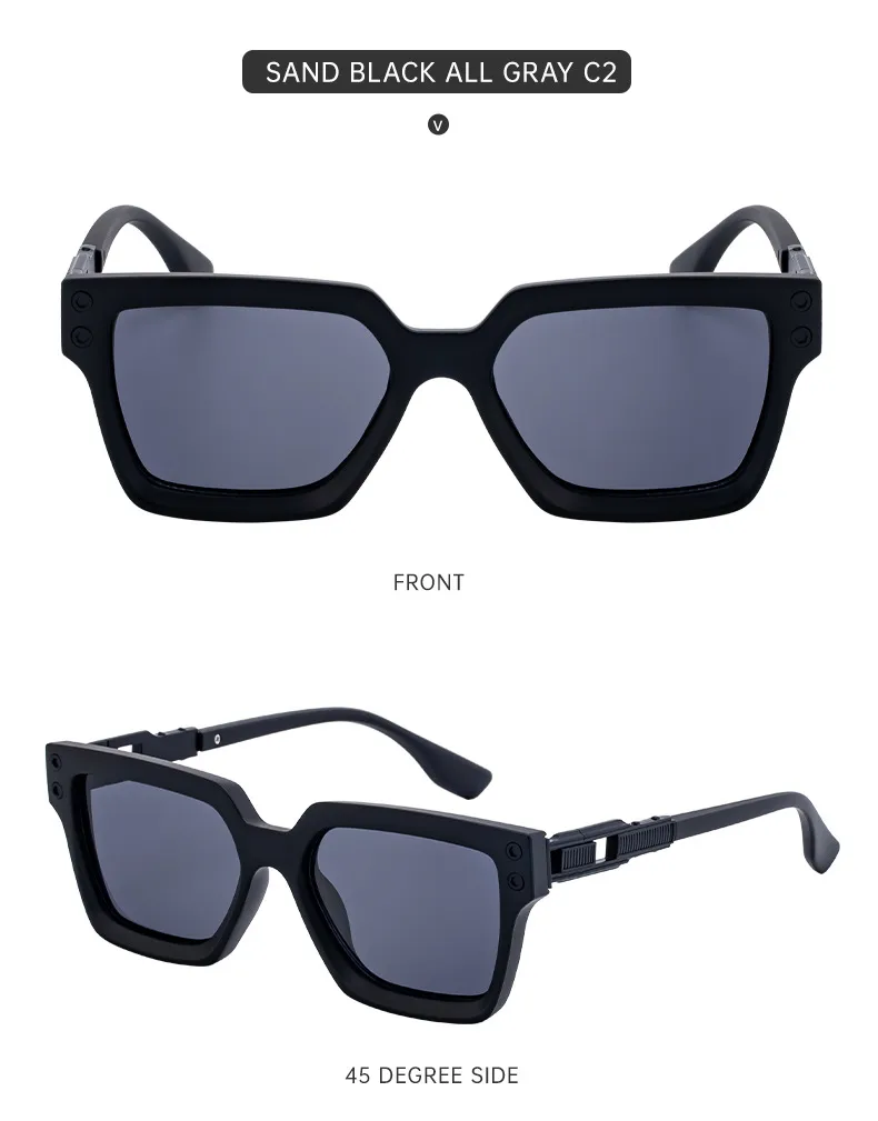 Cuadrado Elegante Estilo Simple Color Sólido Ordenador Personal Fotograma Completo Gafas De Sol Mujer display picture 15