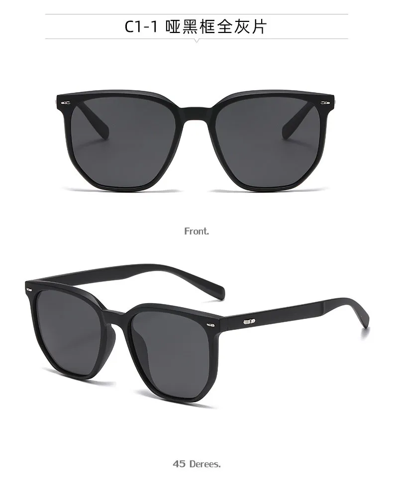 Square Simple Style Streetwear Solid Color Tac Full Frame Women's Sunglasses display picture 1