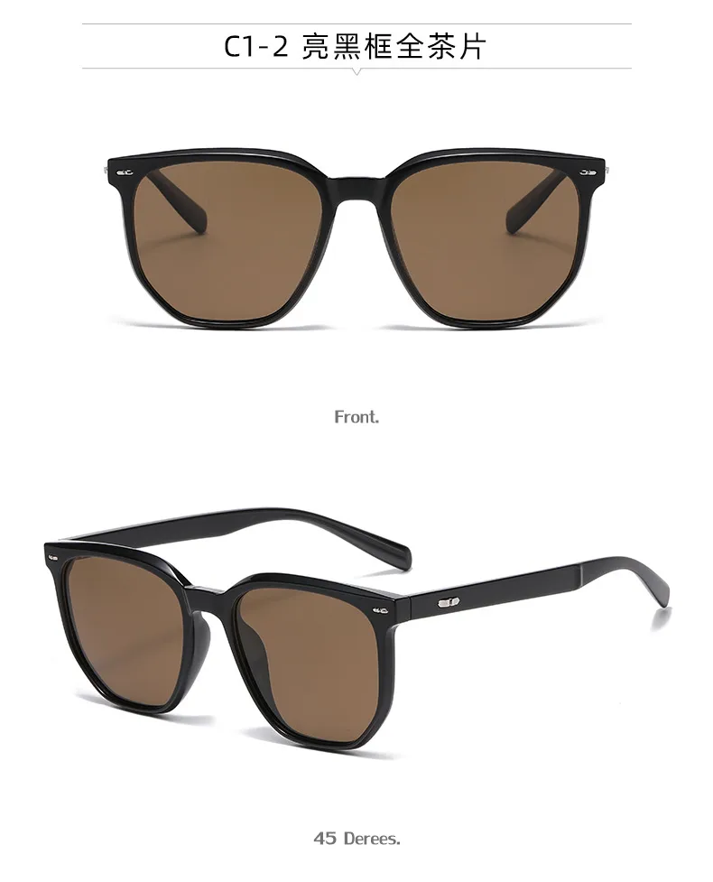 Square Simple Style Streetwear Solid Color Tac Full Frame Women's Sunglasses display picture 2