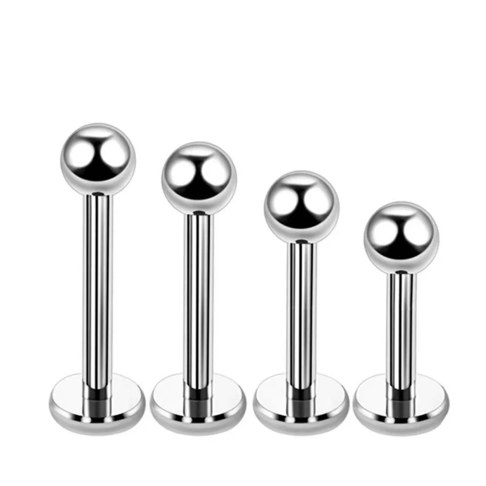 1 Piece 316L Stainless Steel  Casual Sexy Classic Style Round Round Dots 14K Gold Plated Polishing Plating Lip Rings Ear Cartilage Rings & Studs display picture 2