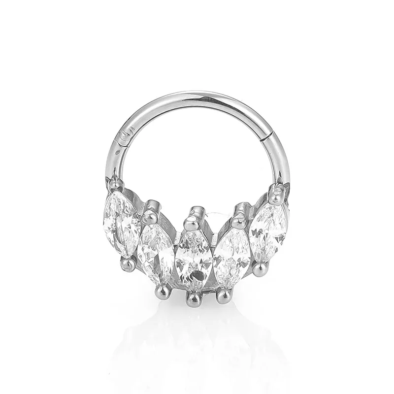 1 Pieza Acero Inoxidable 316L. Casual Estilo Simple Estilo Clásico Rosa Circón Pulido Embutido Piercing De La Oreja Anillos En La Nariz display picture 2