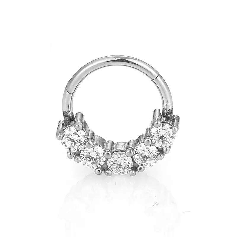 1 Pièce Acier Inoxydable 316L Décontractée Style Simple Style Classique Rose Zircon Polissage Incruster Boucles D'Oreilles Cartilage Anneaux De Nez display picture 5