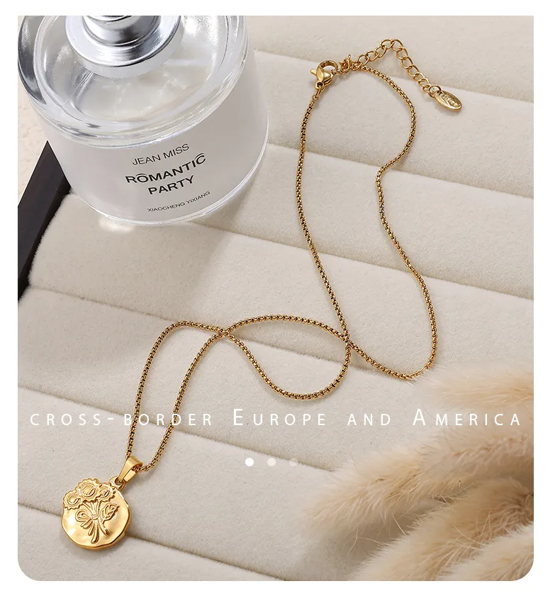 Sunflower Glam Hip-Hop Luxurious 304 Stainless Steel Pendant Necklace Lobster Trigger Clasp Closure display picture 10