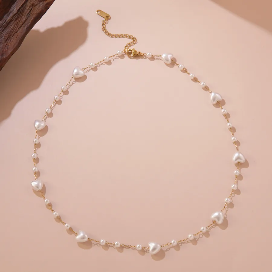 Irregular Geometric Heart Shape Elegant Sweet Simple Style 304 Stainless Steel 18K Gold Plated Necklace Lobster Trigger Clasp Closure display picture 5