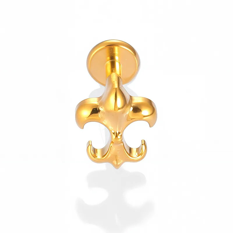 1 Piece Titanium Alloy Casual Simple Style Commute Heart Shape Zircon 14K Gold Plated Polishing Plating Lip Rings Ear Cartilage Rings & Studs Nose Rings & Studs display picture 2