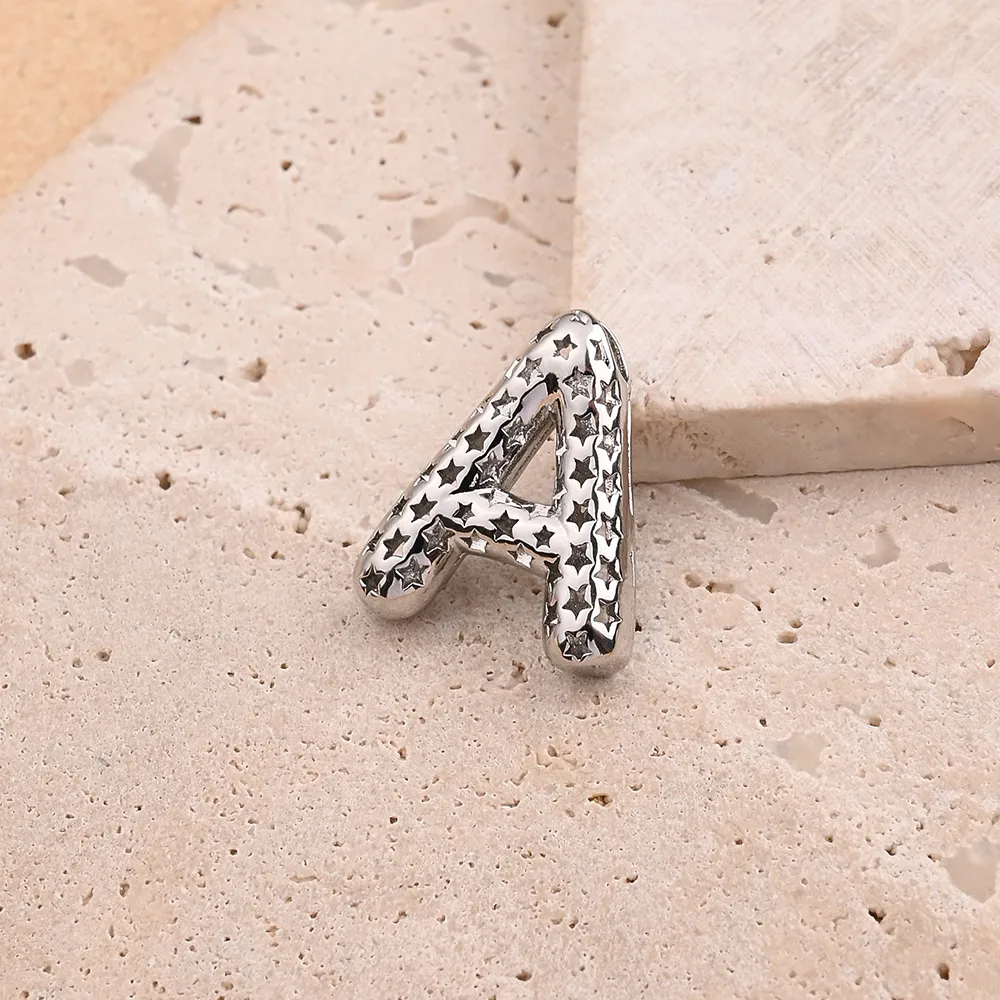 1 Pc/paquete Cobre Blanco Oro Plateado Pulido Letra Colgante display picture 8