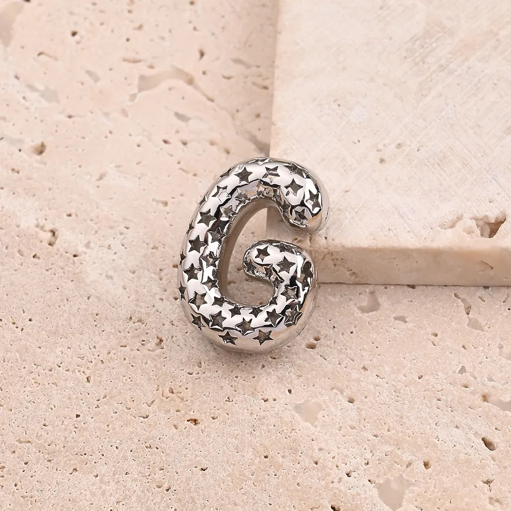 1 Pc/paquet Le Cuivre Or Blanc Plaqué Brillant Lettre Pendentif display picture 5