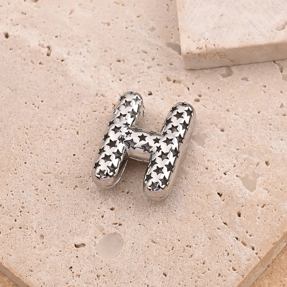 1 Pc/paquet Le Cuivre Or Blanc Plaqué Brillant Lettre Pendentif display picture 15