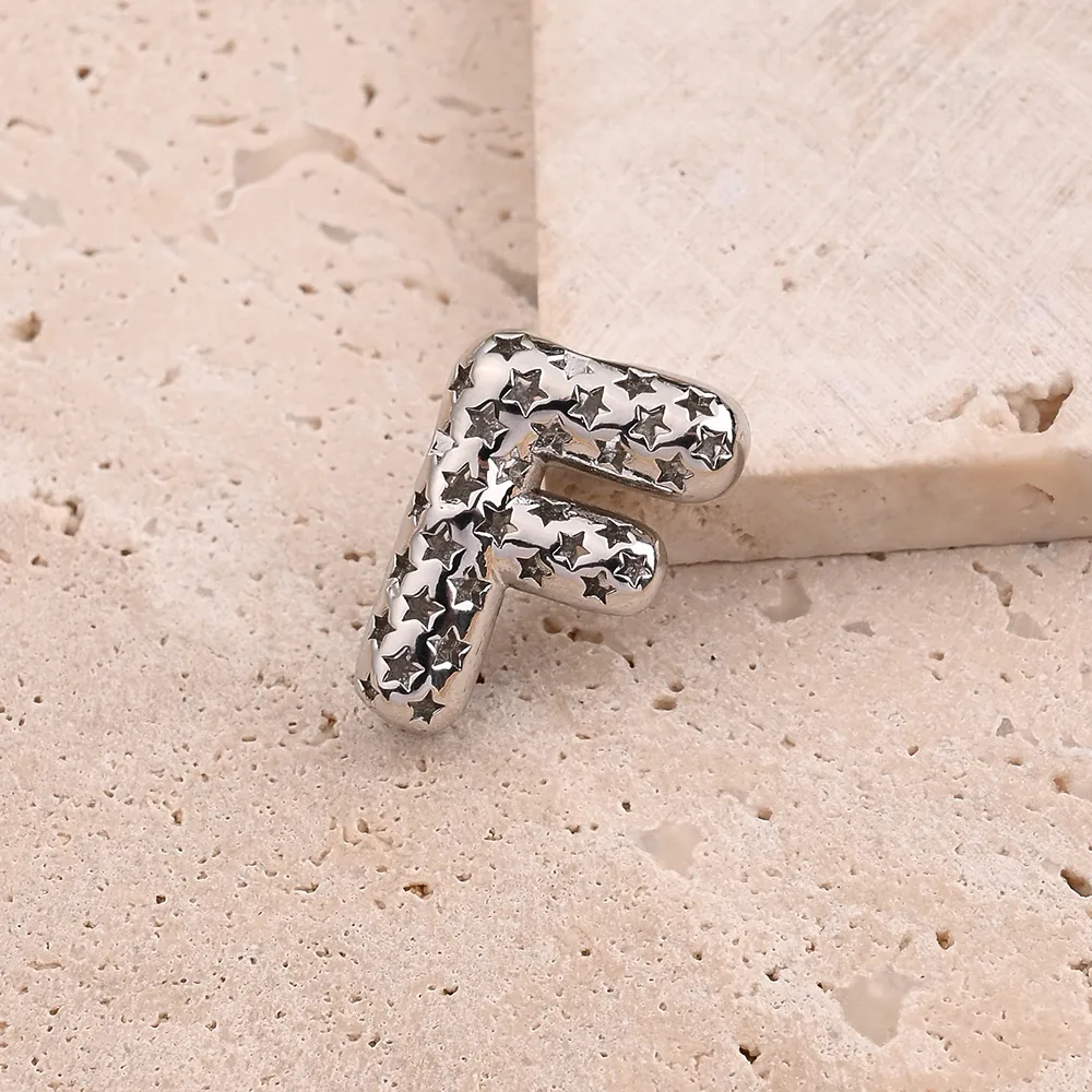 1 Pc/paquet Le Cuivre Or Blanc Plaqué Brillant Lettre Pendentif display picture 4