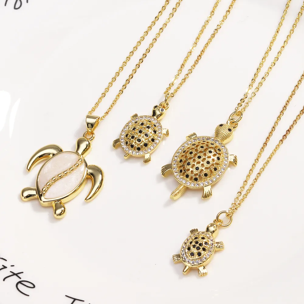 Tortoise Lady Simple Style Classic Style Diamond Copper Pendant Necklace Inlay Lobster Trigger Clasp Closure display picture 13