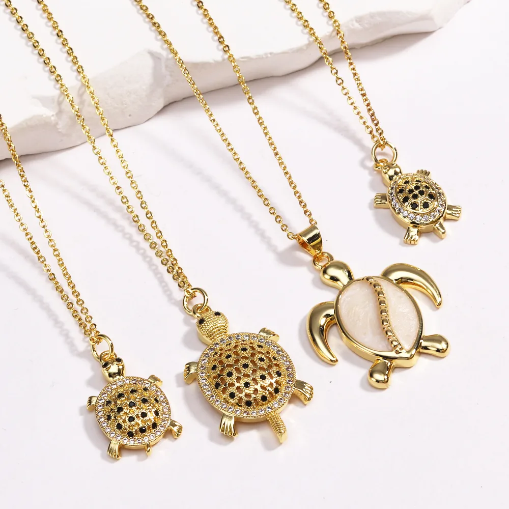 Tortuga Señora Estilo Simple Estilo Clásico Diamante Cobre Collar Colgante Embutido Cierre Con Gatillo De Langosta display picture 11