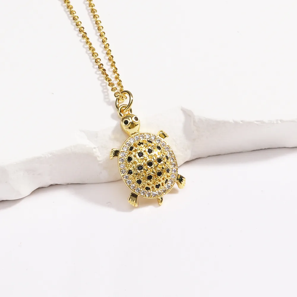 Tortoise Lady Simple Style Classic Style Diamond Copper Pendant Necklace Inlay Lobster Trigger Clasp Closure display picture 12