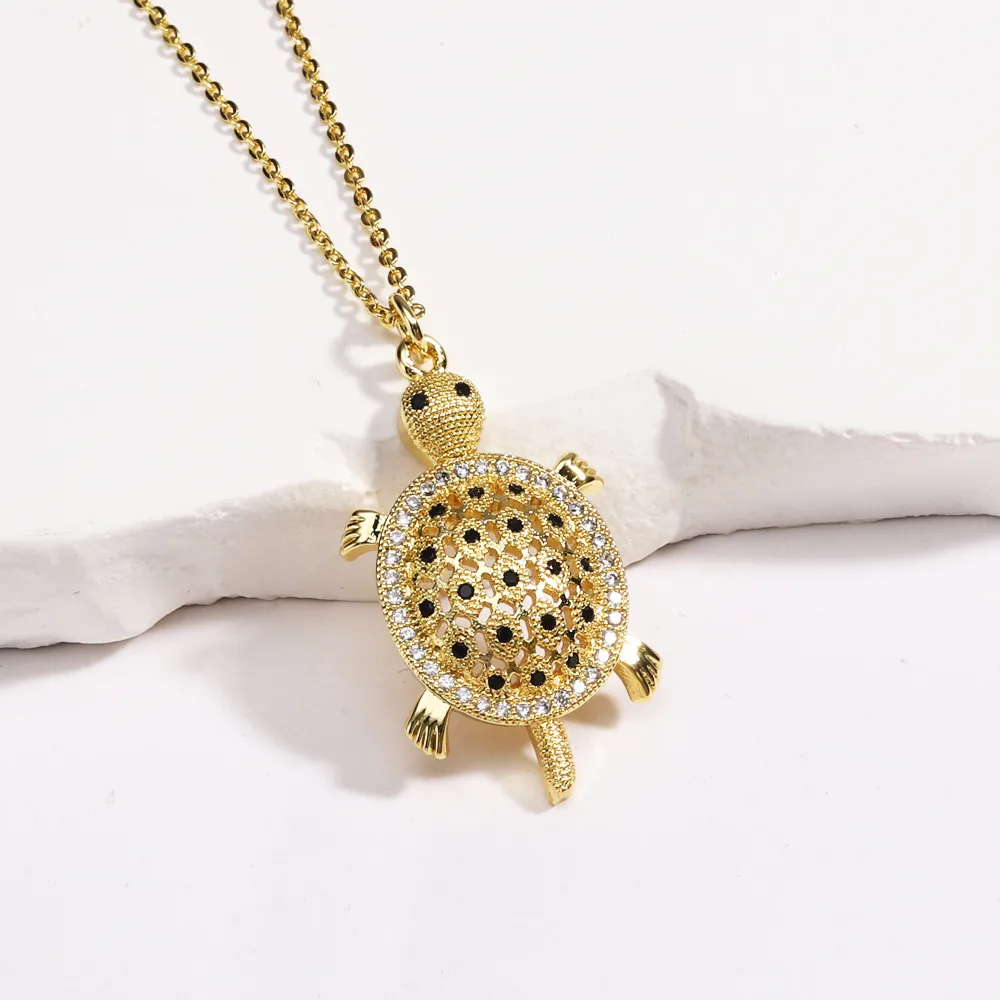 Tortoise Lady Simple Style Classic Style Diamond Copper Pendant Necklace Inlay Lobster Trigger Clasp Closure display picture 14