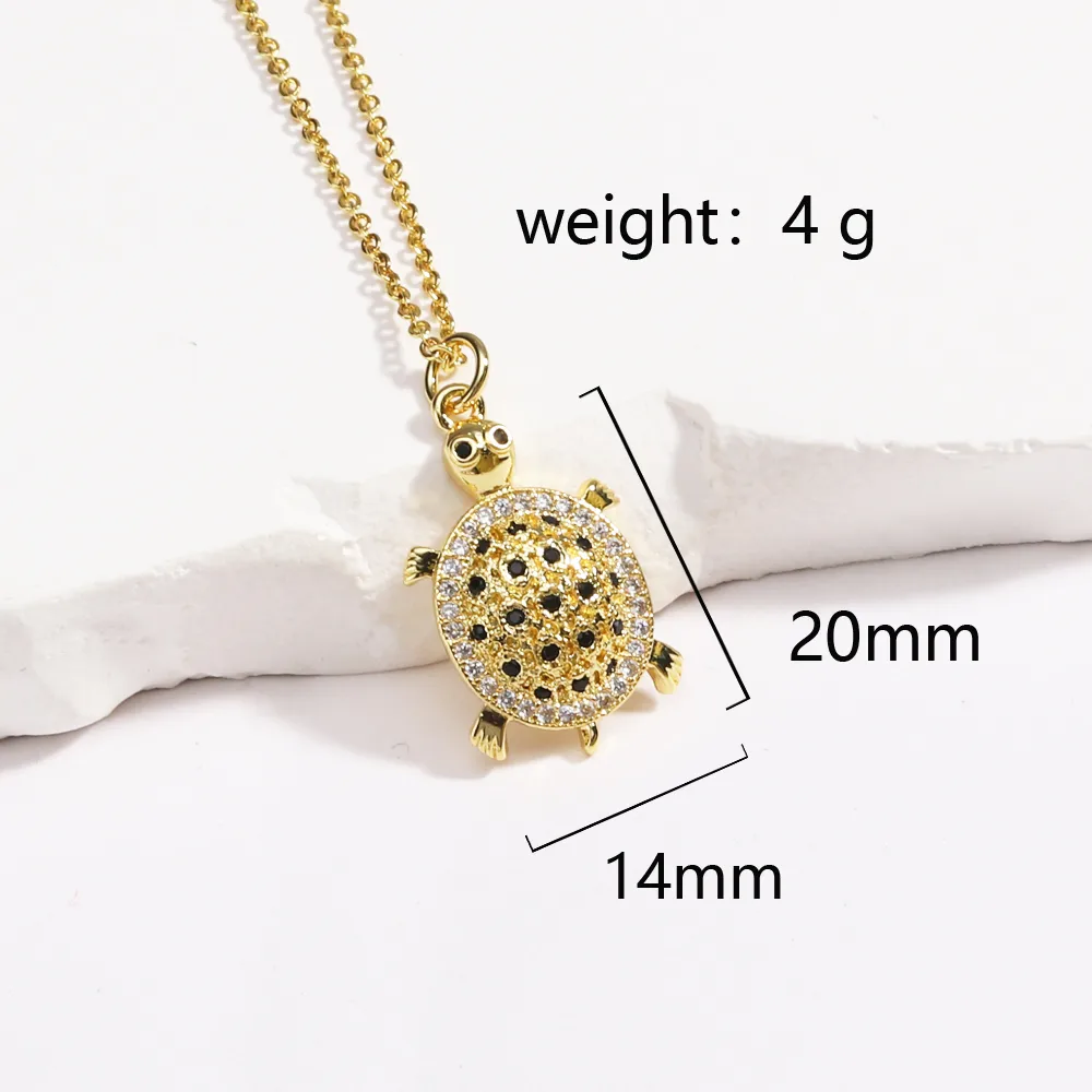 Tortuga Señora Estilo Simple Estilo Clásico Diamante Cobre Collar Colgante Embutido Cierre Con Gatillo De Langosta display picture 1