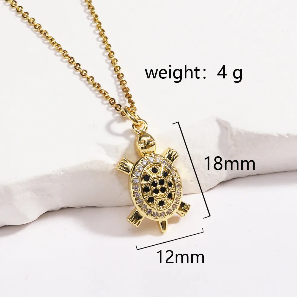 Tortoise Lady Simple Style Classic Style Diamond Copper Pendant Necklace Inlay Lobster Trigger Clasp Closure display picture 5