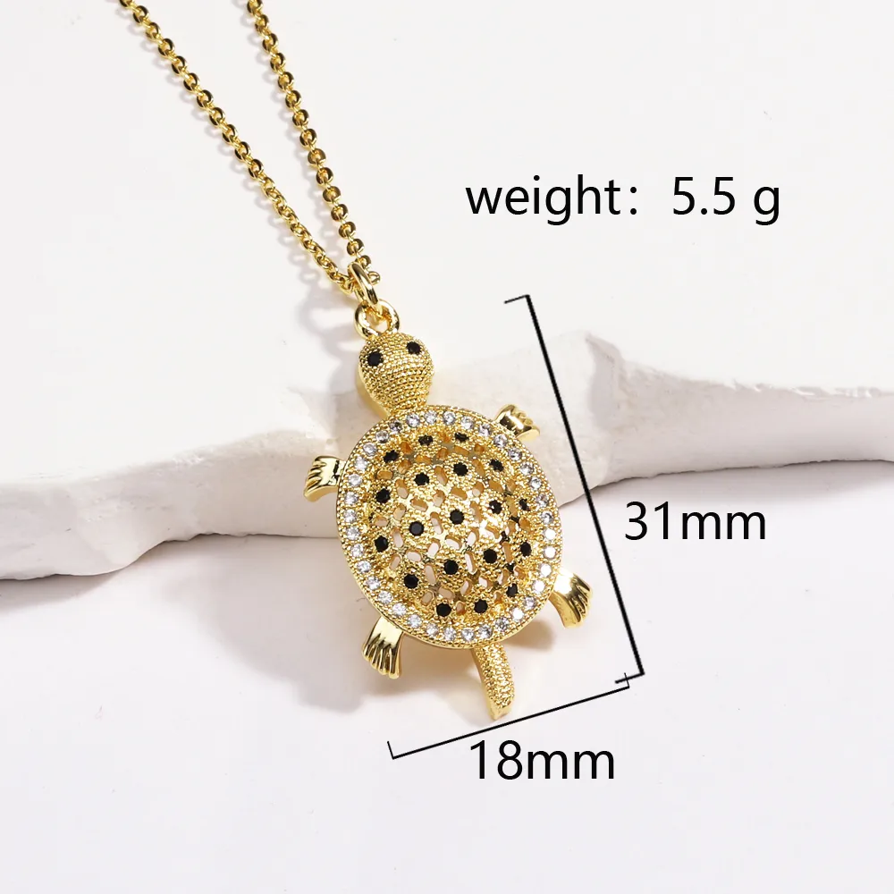 Tortoise Lady Simple Style Classic Style Diamond Copper Pendant Necklace Inlay Lobster Trigger Clasp Closure display picture 7