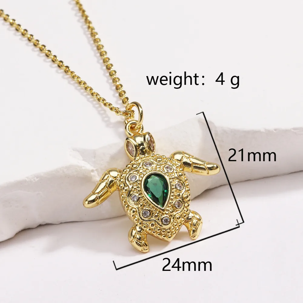 Tortoise Lady Simple Style Classic Style Diamond Copper Pendant Necklace Inlay Lobster Trigger Clasp Closure display picture 8