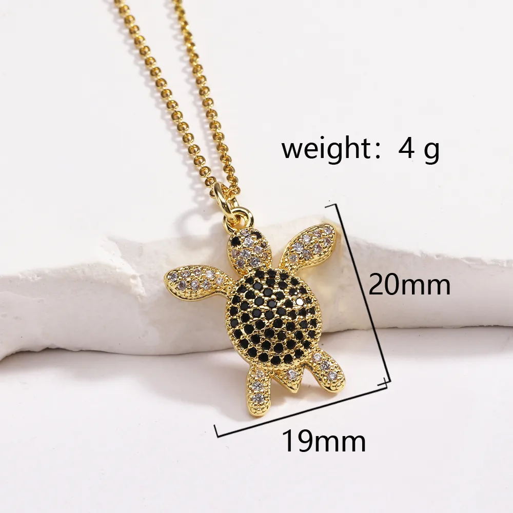 Tortoise Lady Simple Style Classic Style Diamond Copper Pendant Necklace Inlay Lobster Trigger Clasp Closure display picture 9