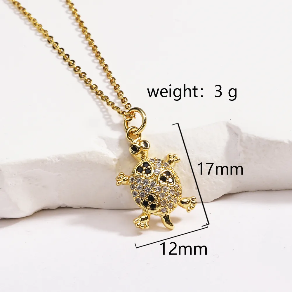 Tortoise Lady Simple Style Classic Style Diamond Copper Pendant Necklace Inlay Lobster Trigger Clasp Closure display picture 6