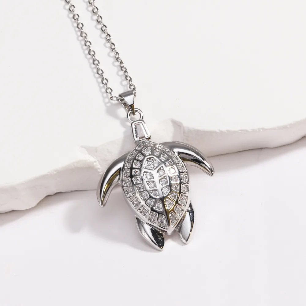 Tortoise Lady Simple Style Classic Style Diamond Copper Pendant Necklace Inlay Lobster Trigger Clasp Closure display picture 27