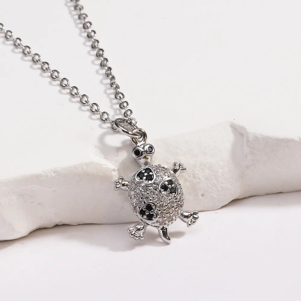 Tortoise Lady Simple Style Classic Style Diamond Copper Pendant Necklace Inlay Lobster Trigger Clasp Closure display picture 18