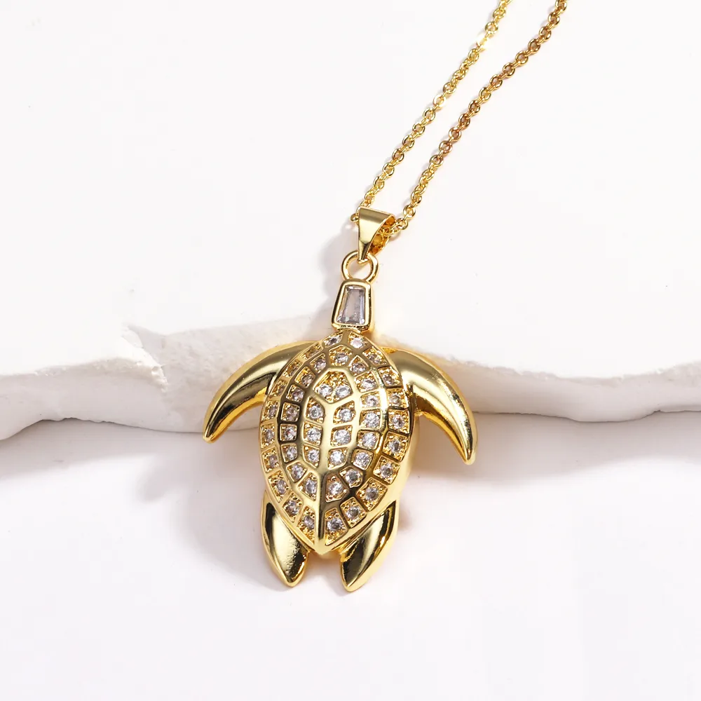 Tortuga Señora Estilo Simple Estilo Clásico Diamante Cobre Collar Colgante Embutido Cierre Con Gatillo De Langosta display picture 21