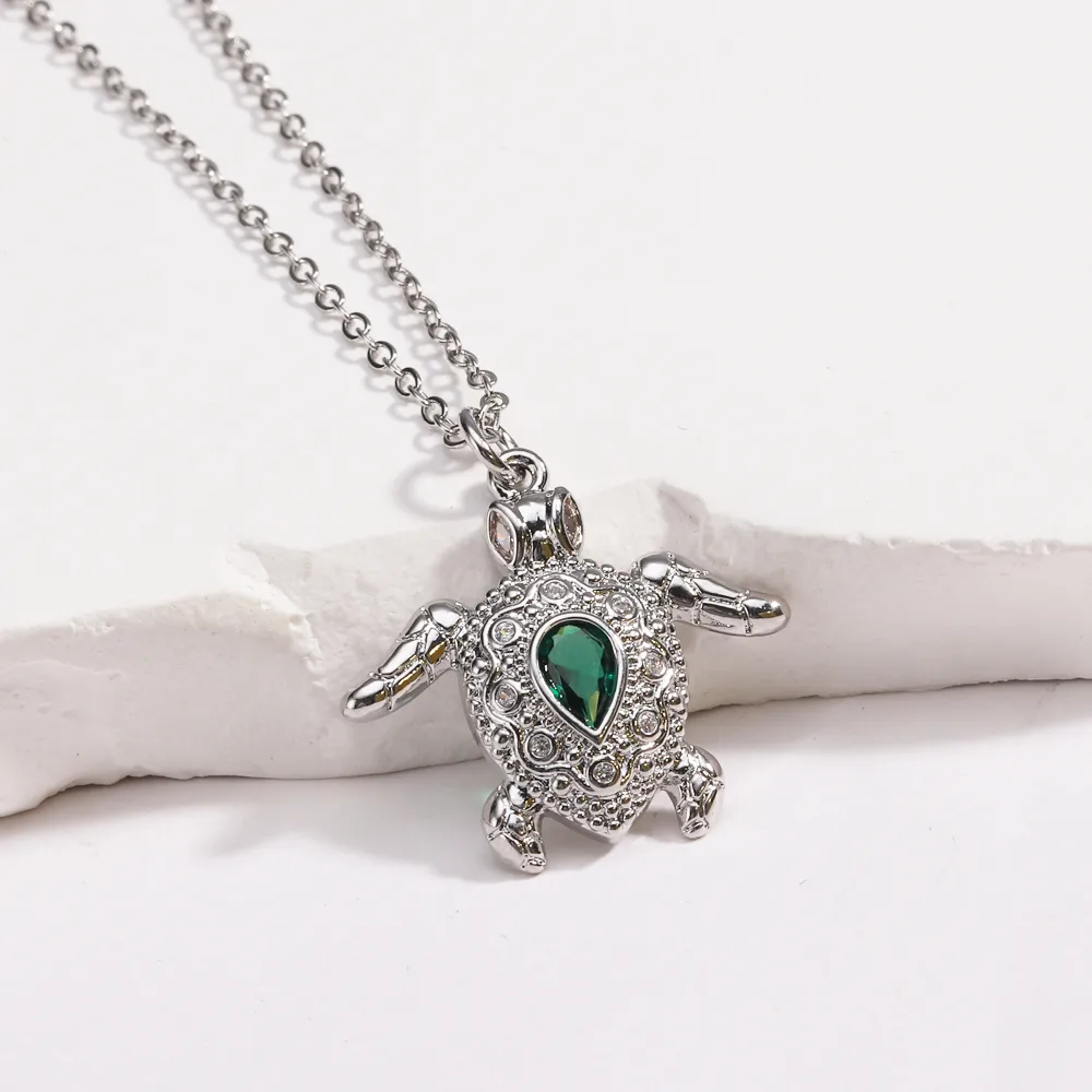 Tortoise Lady Simple Style Classic Style Diamond Copper Pendant Necklace Inlay Lobster Trigger Clasp Closure display picture 22