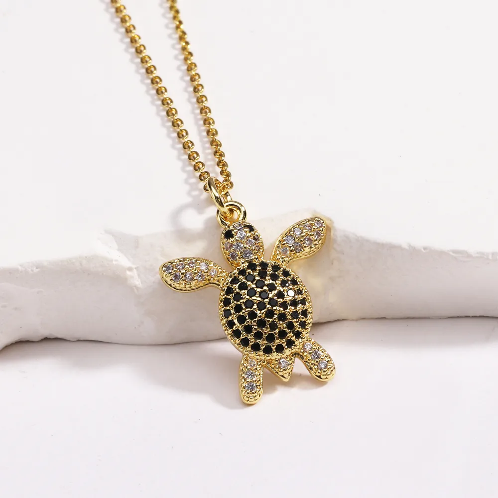 Tortoise Lady Simple Style Classic Style Diamond Copper Pendant Necklace Inlay Lobster Trigger Clasp Closure display picture 25