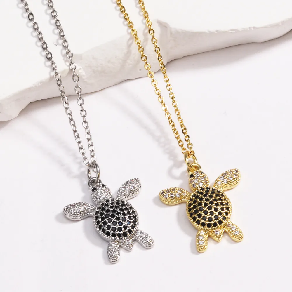 Tortoise Lady Simple Style Classic Style Diamond Copper Pendant Necklace Inlay Lobster Trigger Clasp Closure display picture 23