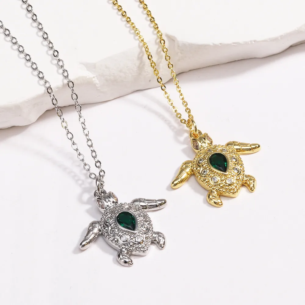 Tortoise Lady Simple Style Classic Style Diamond Copper Pendant Necklace Inlay Lobster Trigger Clasp Closure display picture 29