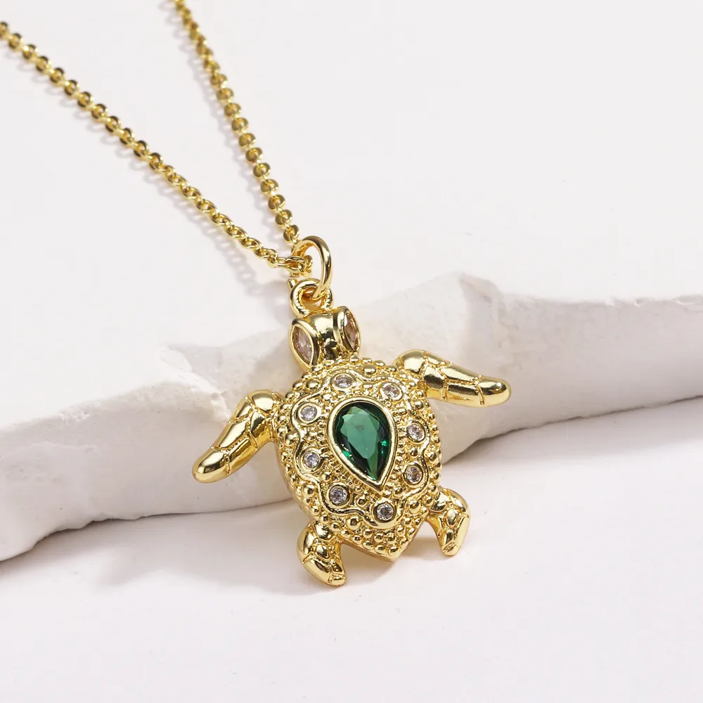 Tortoise Lady Simple Style Classic Style Diamond Copper Pendant Necklace Inlay Lobster Trigger Clasp Closure display picture 24