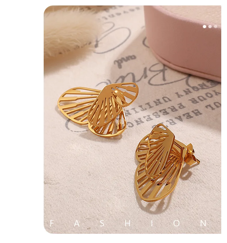 1 Pair Butterfly Glam Hip-Hop Luxurious 304 Stainless Steel Ear Studs display picture 3