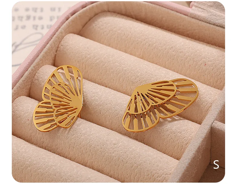 1 Par Mariposa Glamour Hip Hop Lujoso Acero Inoxidable 304 Pendientes display picture 5