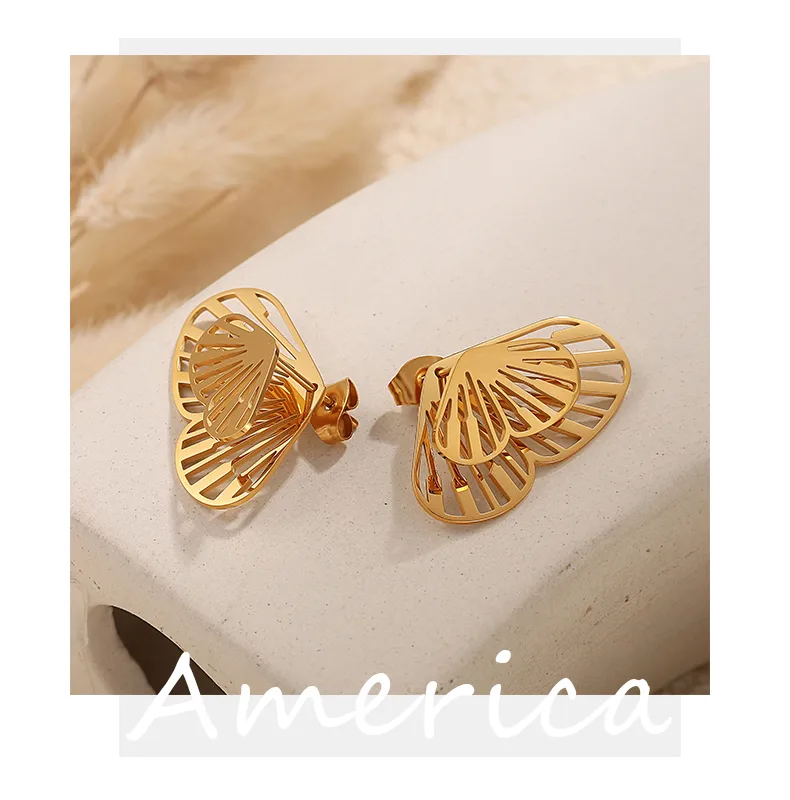 1 Pair Butterfly Glam Hip-Hop Luxurious 304 Stainless Steel Ear Studs display picture 9