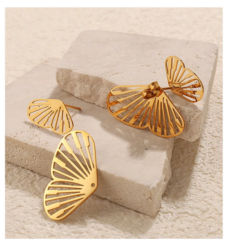 1 Pair Butterfly Glam Hip-Hop Luxurious 304 Stainless Steel Ear Studs display picture 10