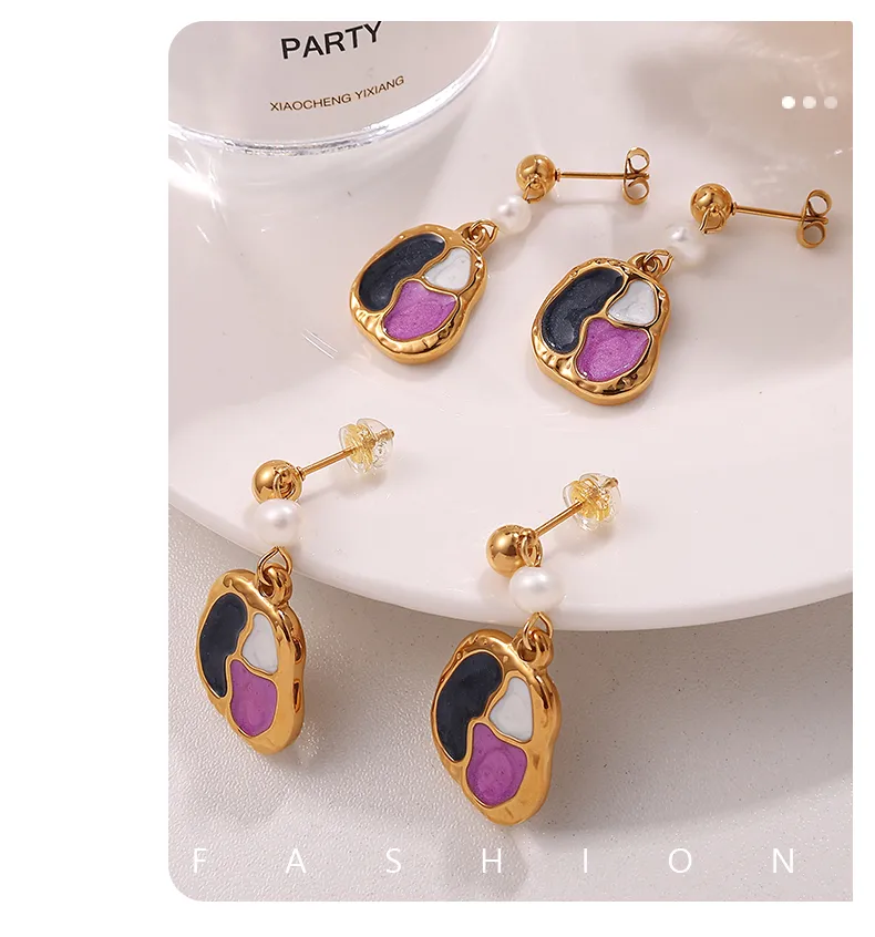 1 Pair Geometric Elegant Glam Luxurious 304 Stainless Steel Earrings display picture 1