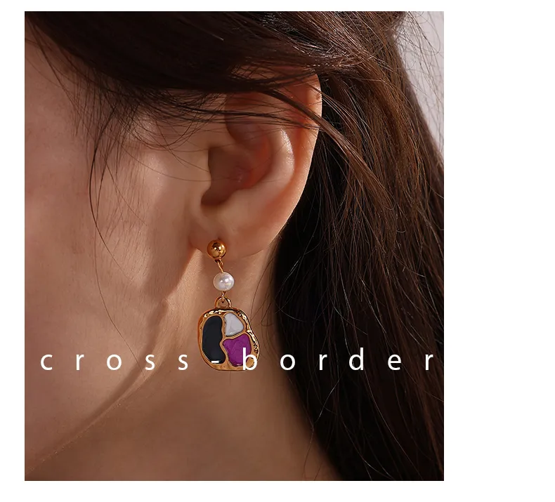 1 Par Geométrico Elegante Glamour Lujoso Acero Inoxidable 304 Aretes display picture 3