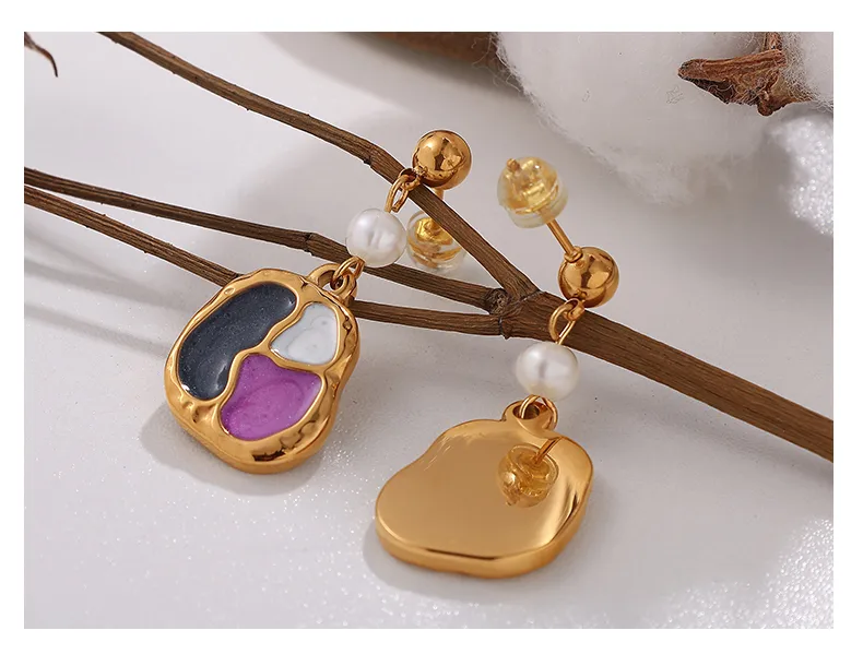 1 Par Geométrico Elegante Glamour Lujoso Acero Inoxidable 304 Aretes display picture 2