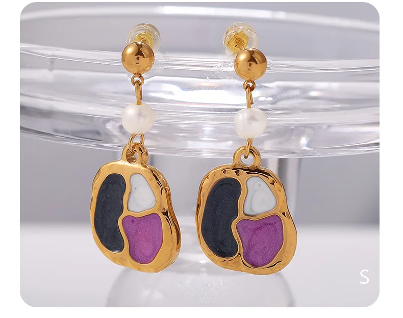 1 Par Geométrico Elegante Glamour Lujoso Acero Inoxidable 304 Aretes display picture 4