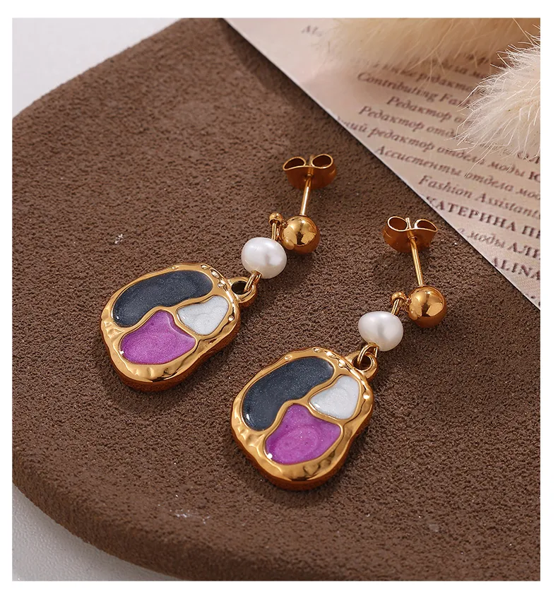 1 Par Geométrico Elegante Glamour Lujoso Acero Inoxidable 304 Aretes display picture 10