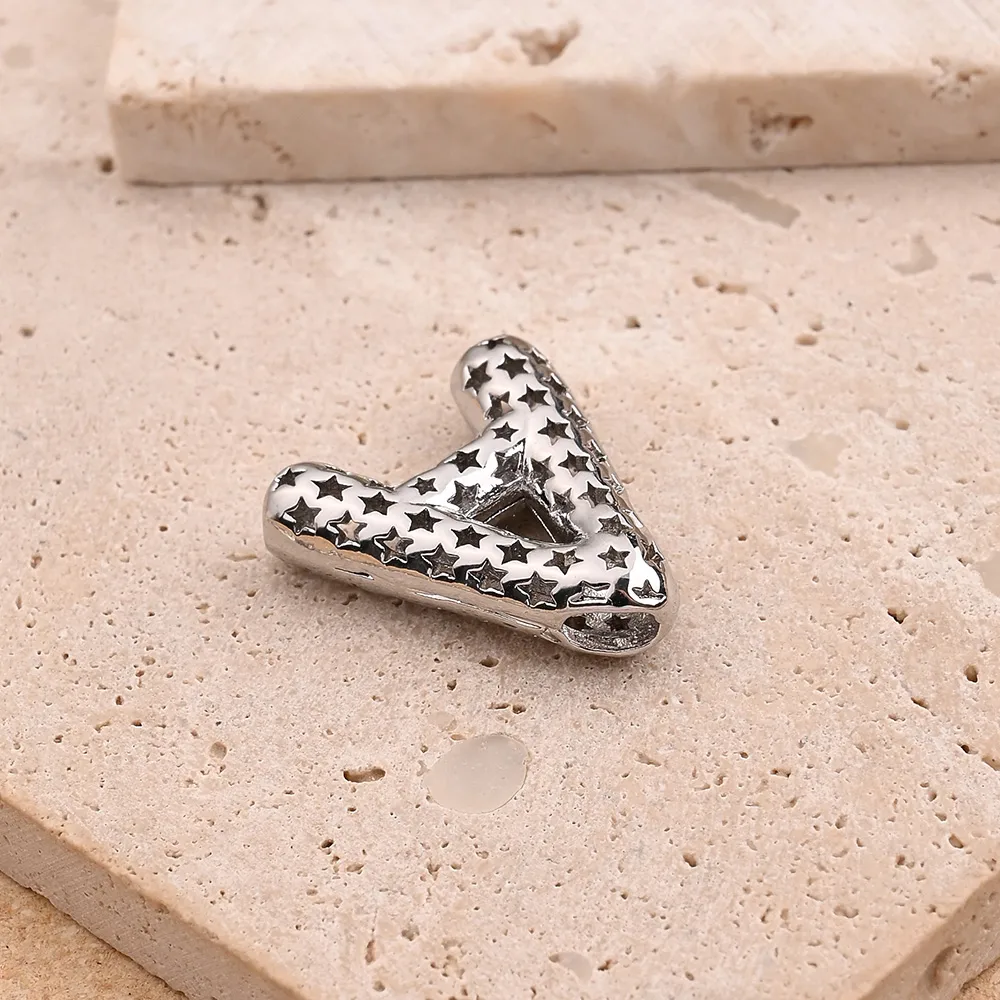 1 Pc/paquet Le Cuivre Or Blanc Plaqué Brillant Lettre Pendentif display picture 2