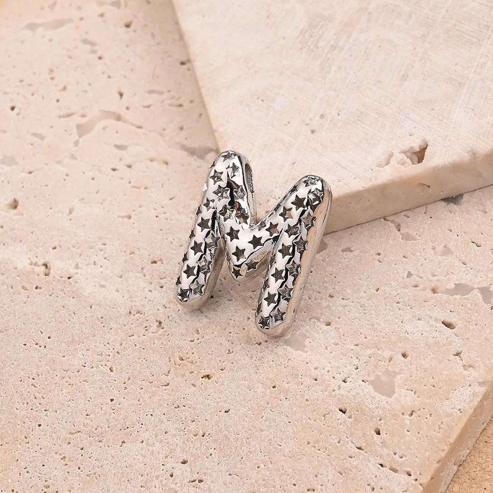 1 Pc/paquet Le Cuivre Or Blanc Plaqué Brillant Lettre Pendentif display picture 12