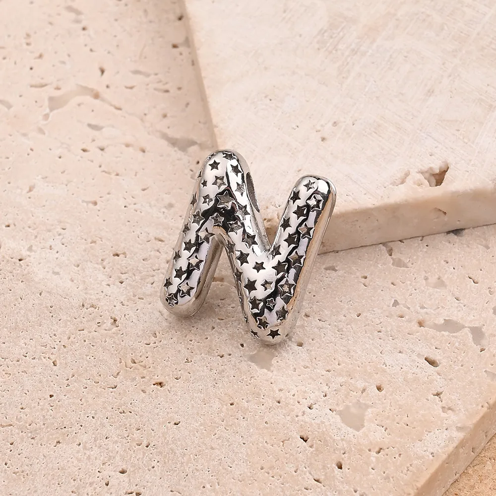 1 Pc/paquet Le Cuivre Or Blanc Plaqué Brillant Lettre Pendentif display picture 13