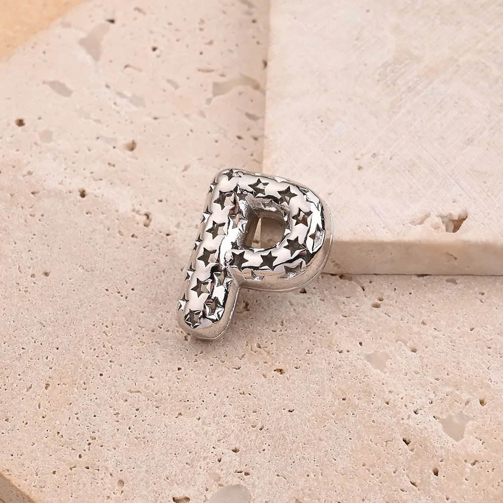 1 Pc/paquet Le Cuivre Or Blanc Plaqué Brillant Lettre Pendentif display picture 24