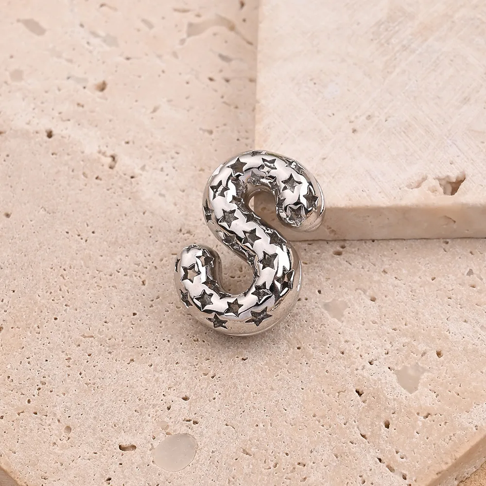 1 Pc/paquet Le Cuivre Or Blanc Plaqué Brillant Lettre Pendentif display picture 16