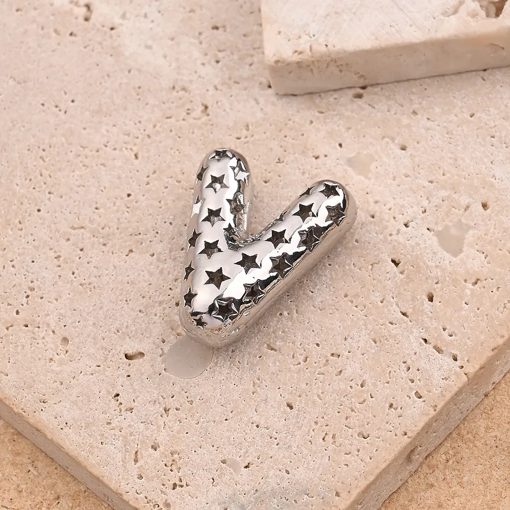 1 Pc/paquet Le Cuivre Or Blanc Plaqué Brillant Lettre Pendentif display picture 18