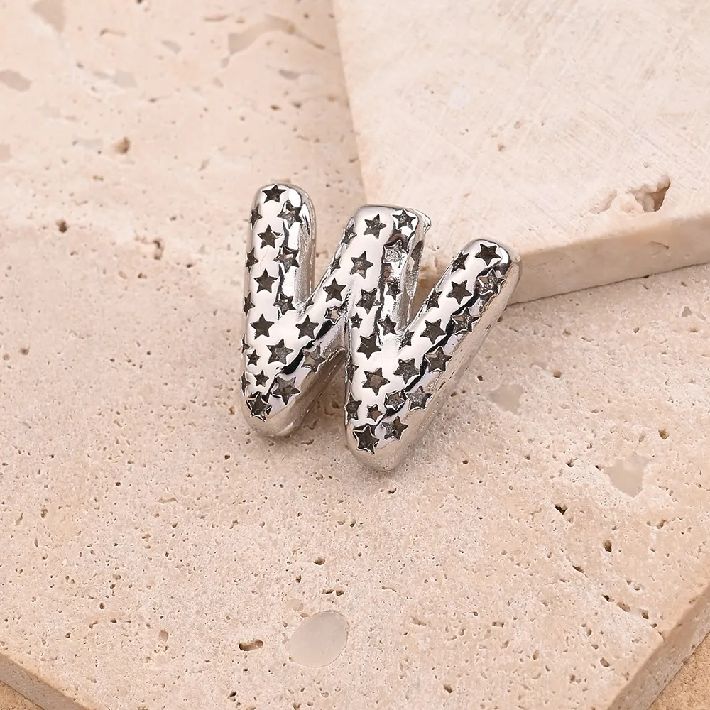 1 Pc/paquete Cobre Blanco Oro Plateado Pulido Letra Colgante display picture 28