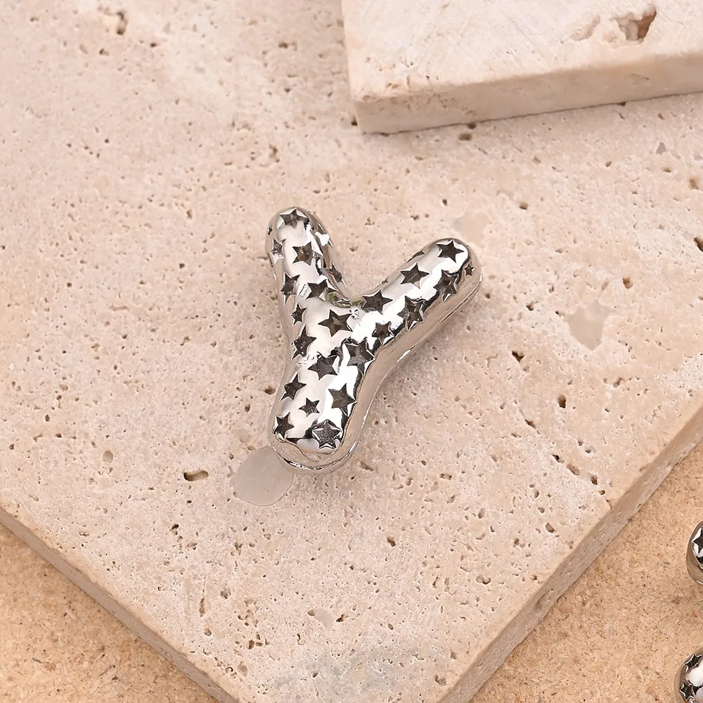 1 Pc/Package Copper White Gold Plated Polished Letter Pendant display picture 20